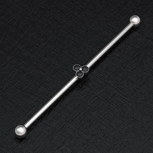 Onyx Industrial Barbell 14g - TitaniumFashion