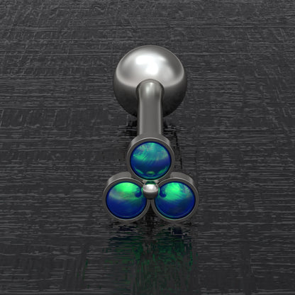 Titanium Tongue Ring Opal - TitaniumFashion