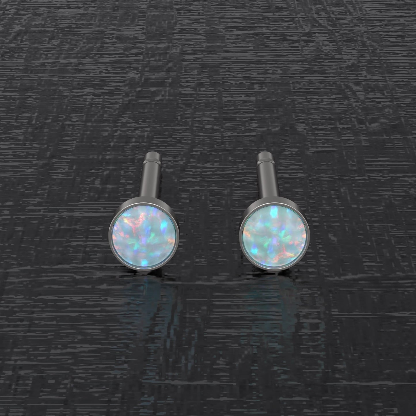 Minimalist Stud Earrings Opal - TitaniumFashion