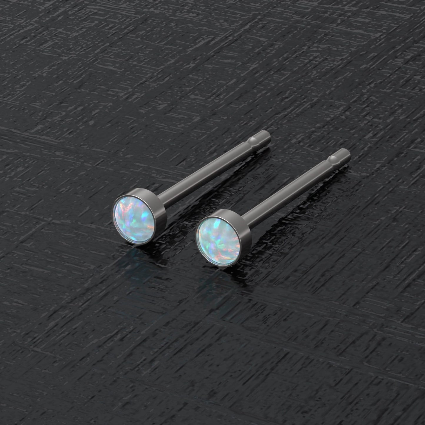 Minimalist Stud Earrings Opal - TitaniumFashion