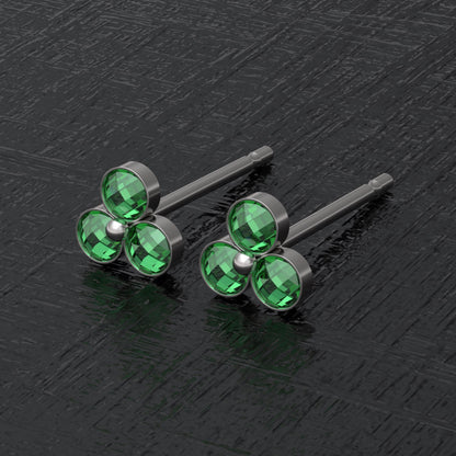 Simple Stud Earrings CZ - TitaniumFashion