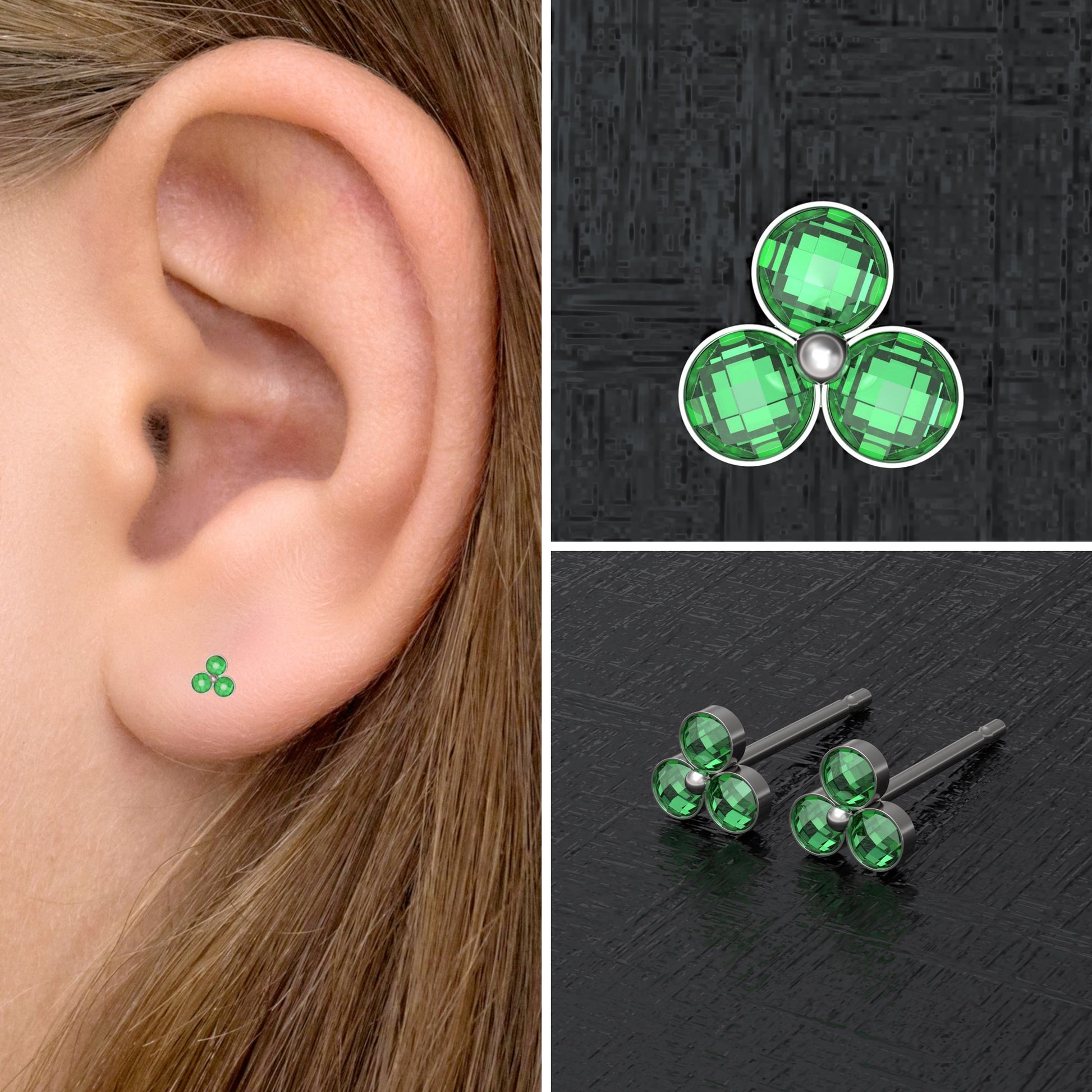 Simple Stud Earrings CZ - TitaniumFashion