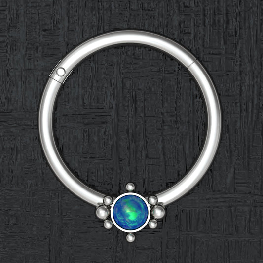 Titanium Nipple Ring Opal - TitaniumFashion