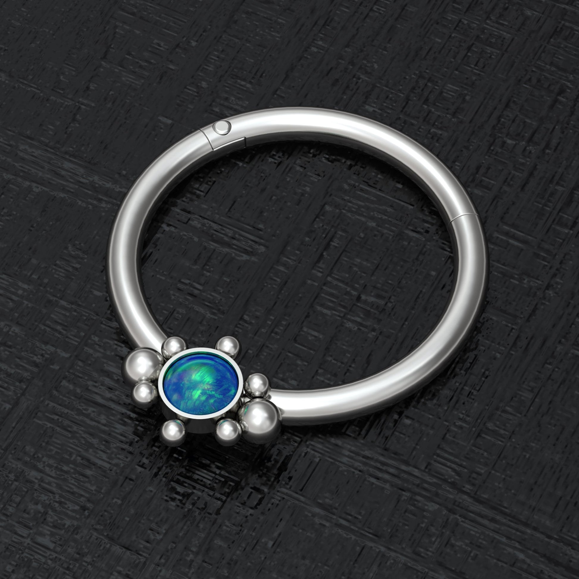 Titanium Nipple Ring Opal - TitaniumFashion