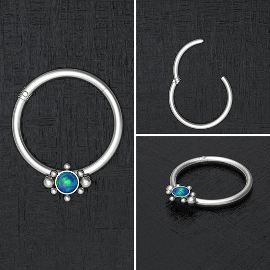 Titanium Nipple Ring Opal - TitaniumFashion