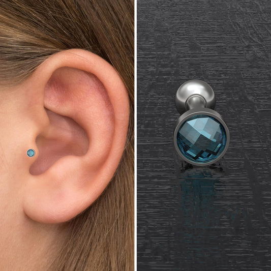 CZ Tragus Piercing Jewelry Titanium - TitaniumFashion