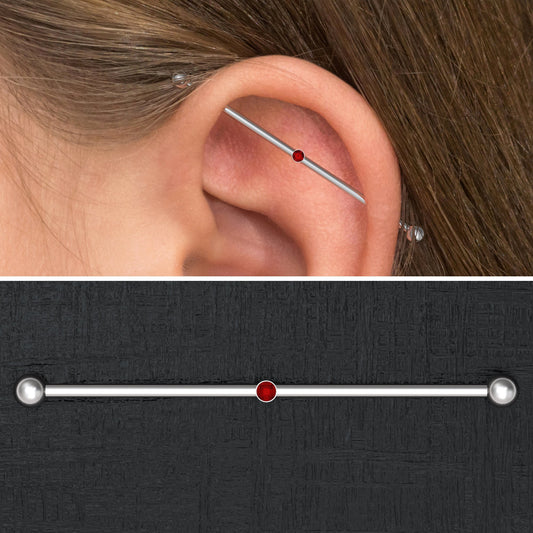 Surgical Steel Industrial Barbell 14g - TitaniumFashion