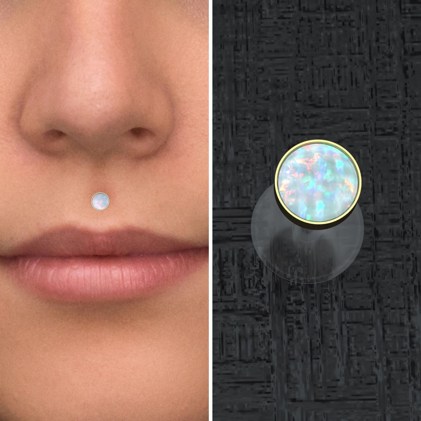 Bioflex Lip Ring Opal - TitaniumFashion