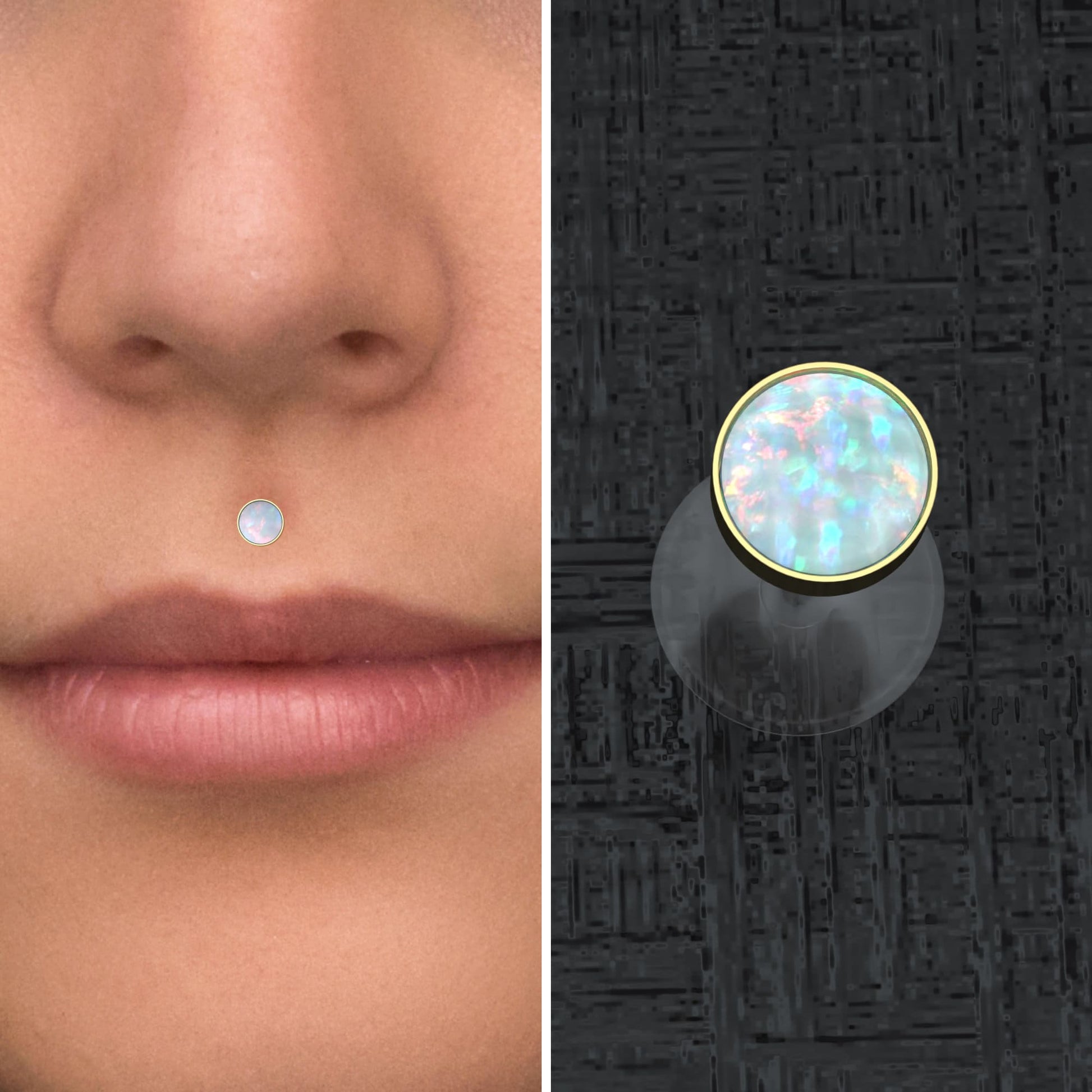 Bioflex Lip Ring Opal - TitaniumFashion