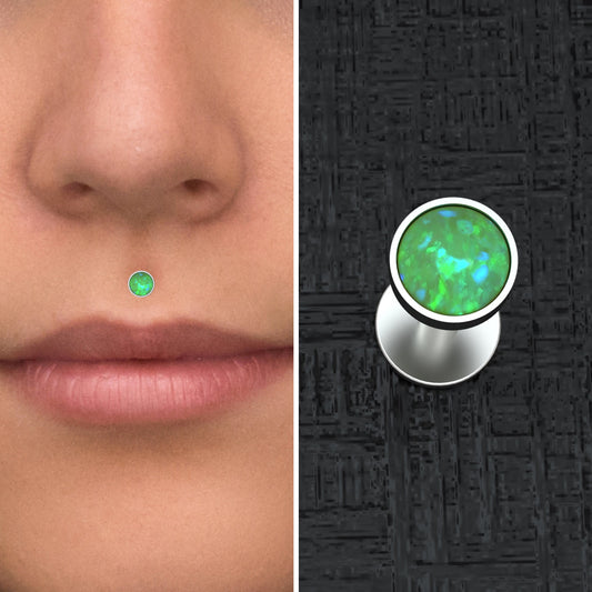Opal Lip Piercing Titanium Implant Grade - TitaniumFashion
