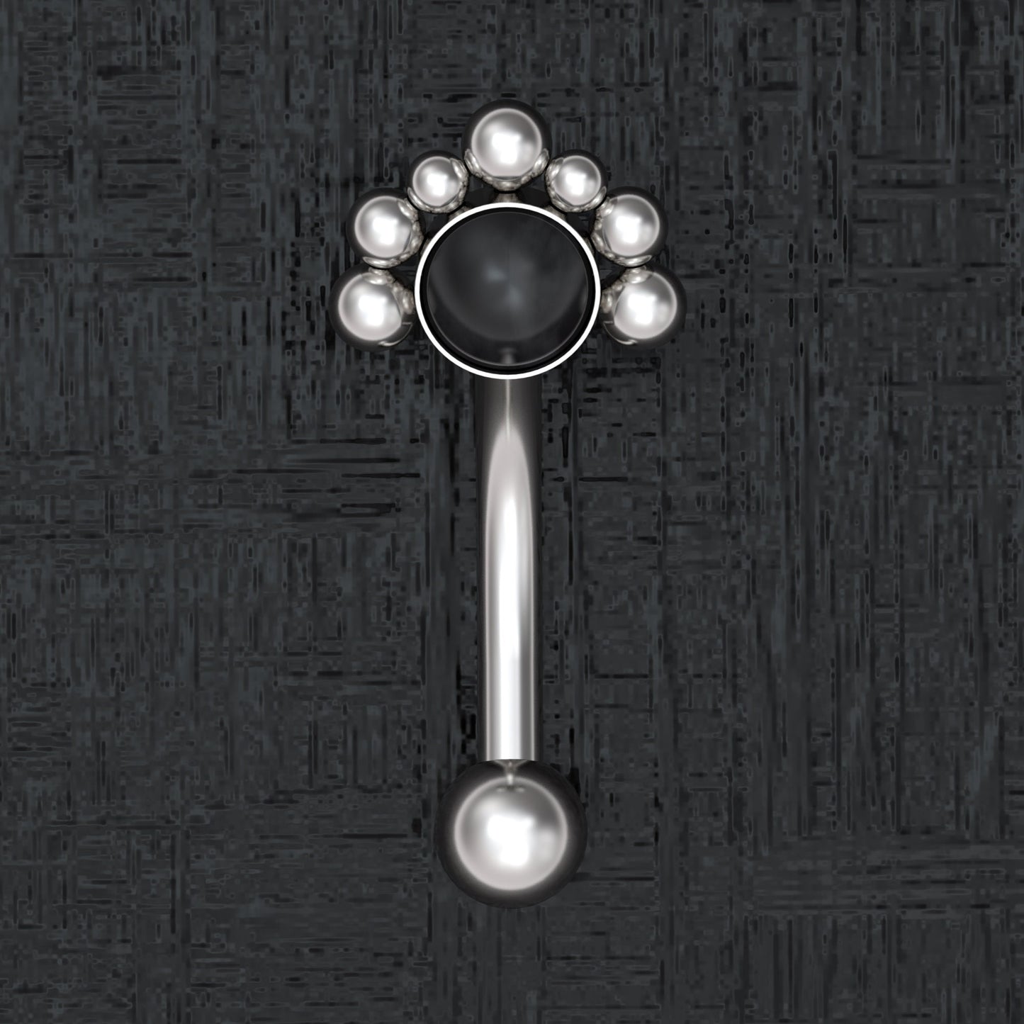 Surgical Steel Rook Earring Onyx - TitaniumFashion