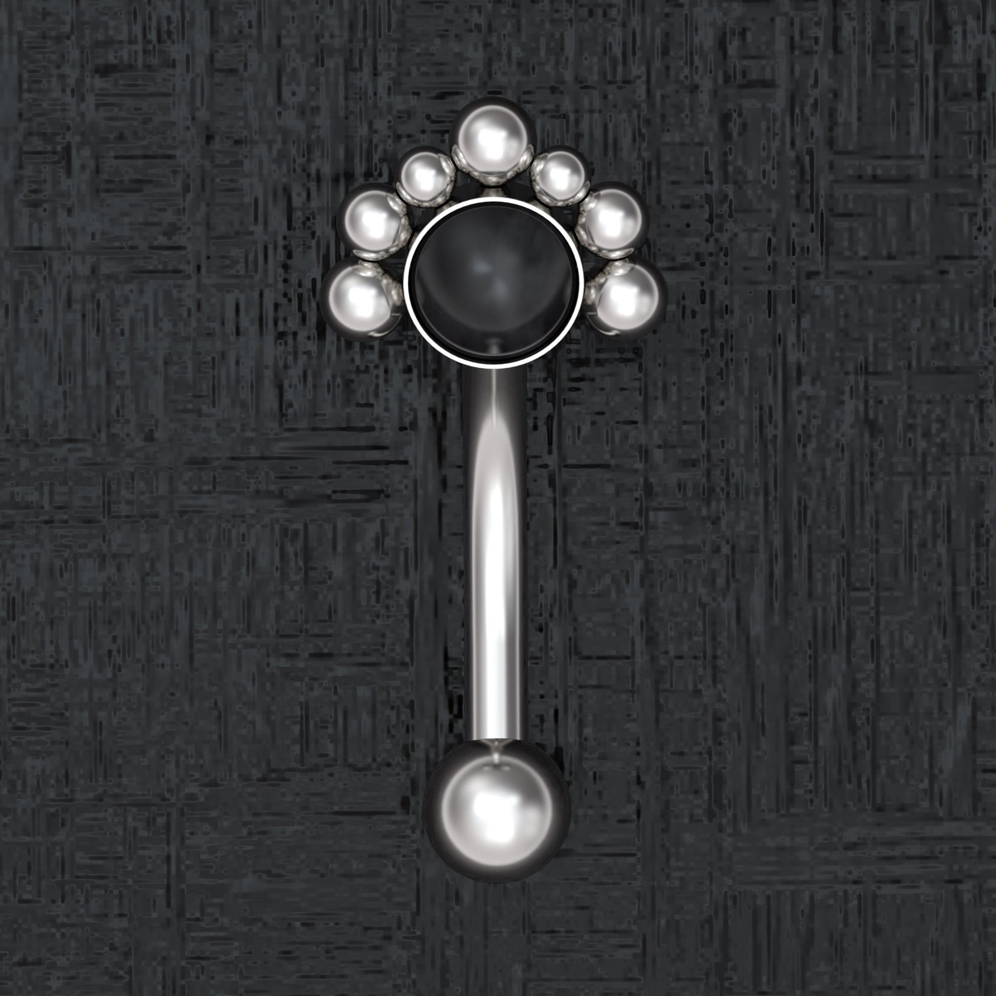 Surgical Steel Rook Earring Onyx - TitaniumFashion