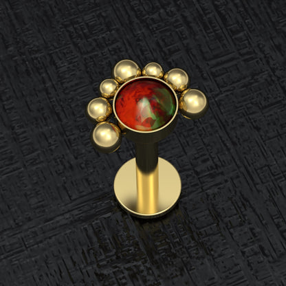 Surgical Steel Lip Ring Opal - TitaniumFashion