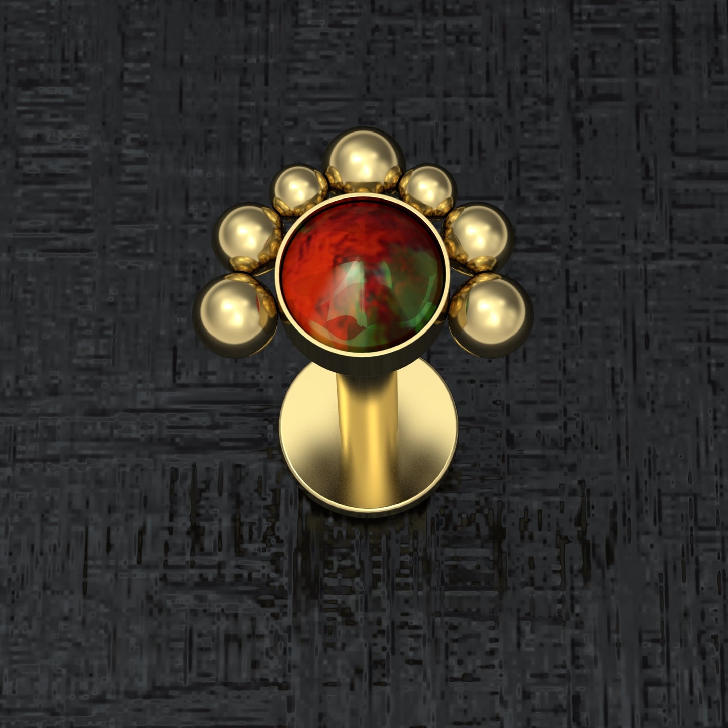 Surgical Steel Lip Ring Opal - TitaniumFashion