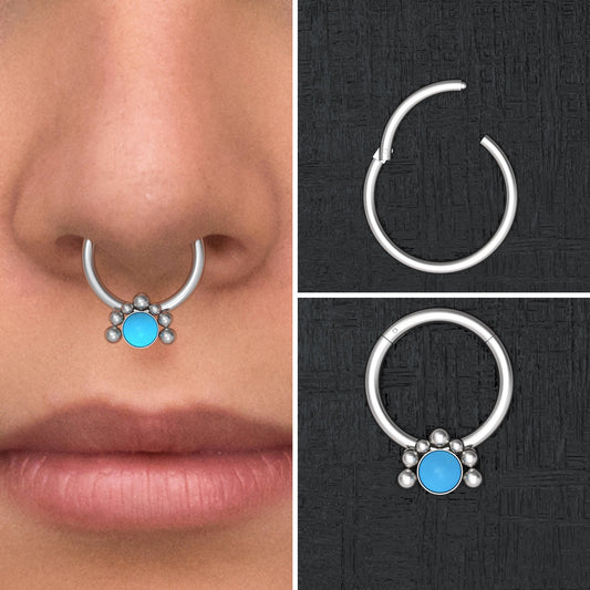 Surgical Steel Septum Ring - TitaniumFashion
