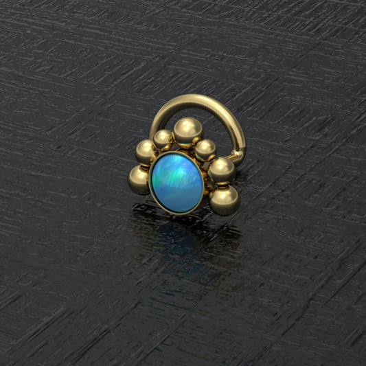 Opal Nose Stud Screw - TitaniumFashion