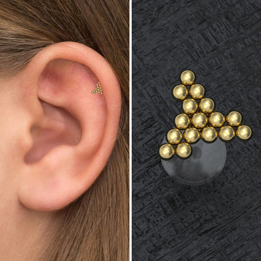 Flat Back Tragus Earring Bioflex - TitaniumFashion