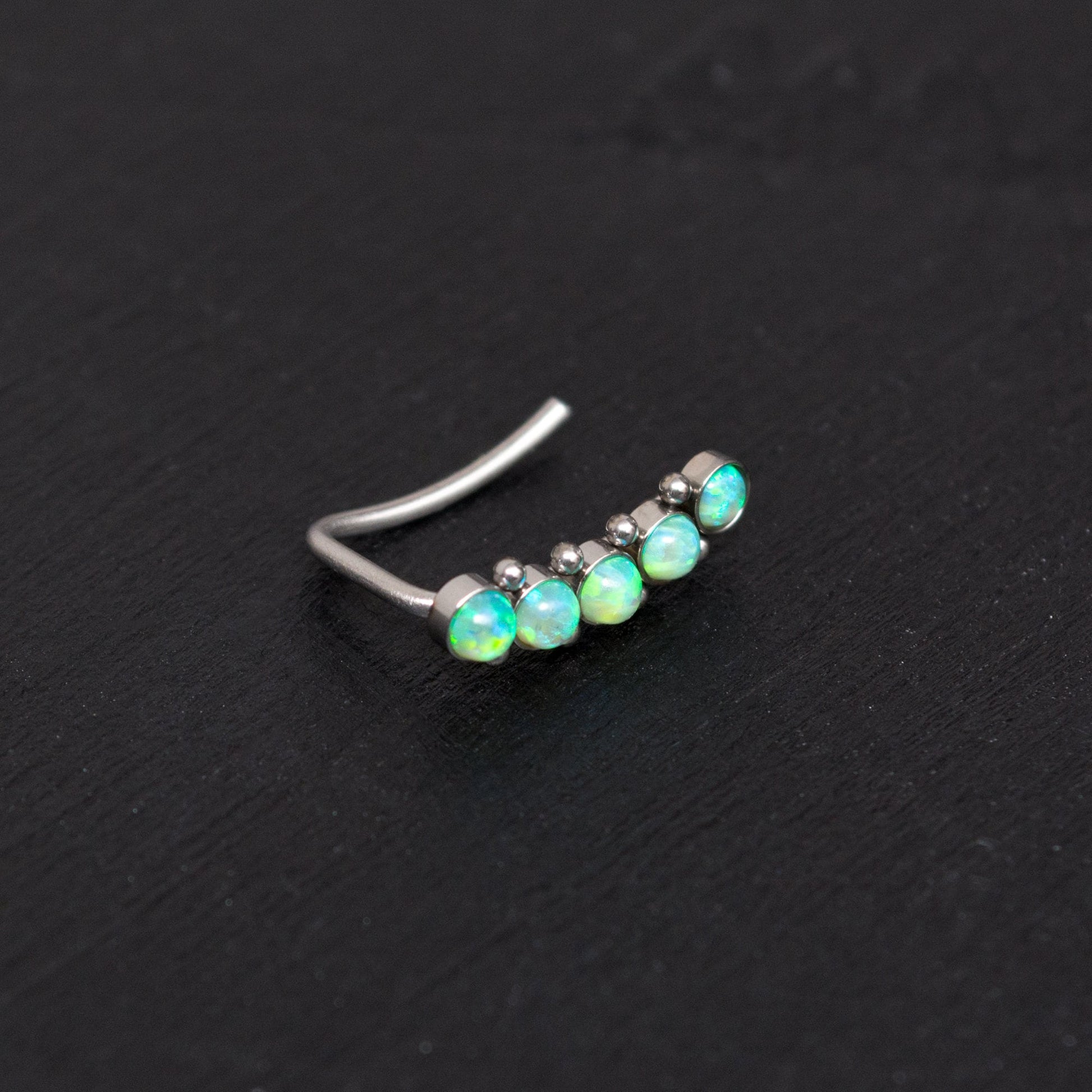 Opal Ear Climber Earrings Surgical Steel - TitaniumFashion