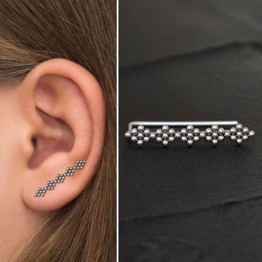 Climbing Earrings Surgical Steel - TitaniumFashion