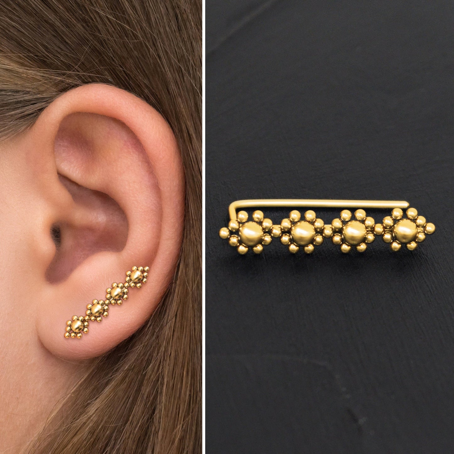 Climber Earrings Surgical Steel - TitaniumFashion