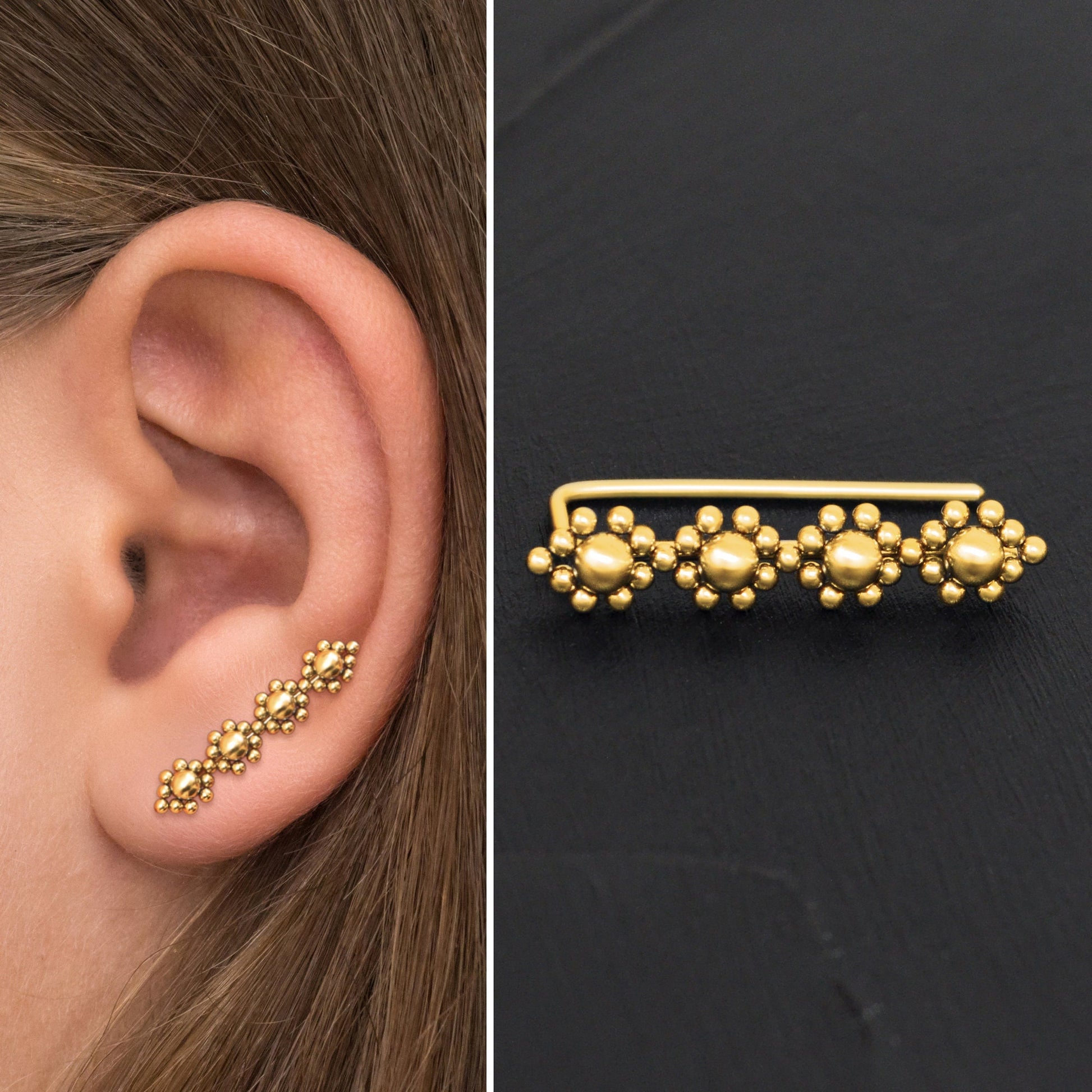 Climber Earrings Surgical Steel - TitaniumFashion