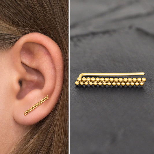 Up The Ear Earrings Surgical Steel - TitaniumFashion