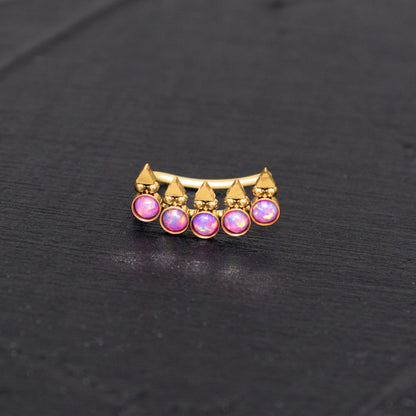 Surgical Steel Ear Crawler Opal - TitaniumFashion