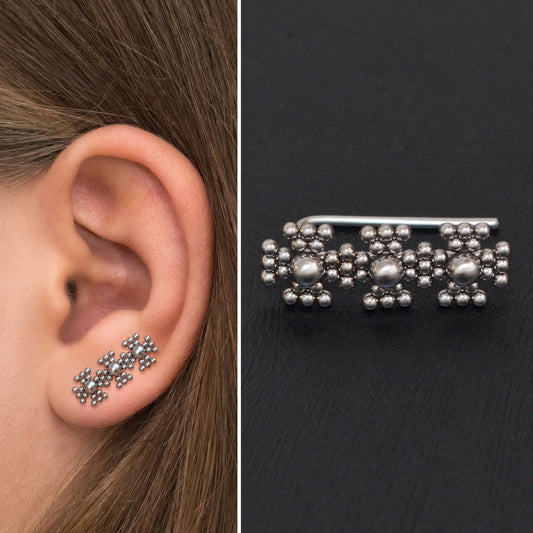 Climbing Earrings Surgical Steel - TitaniumFashion