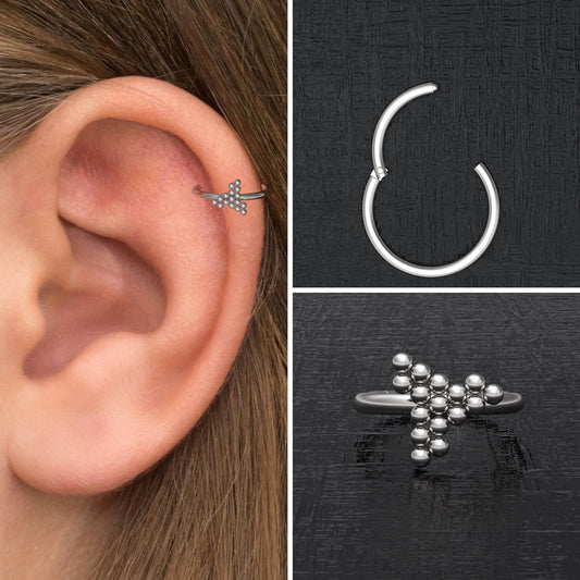 Surgical Steel Conch Piercing - TitaniumFashion