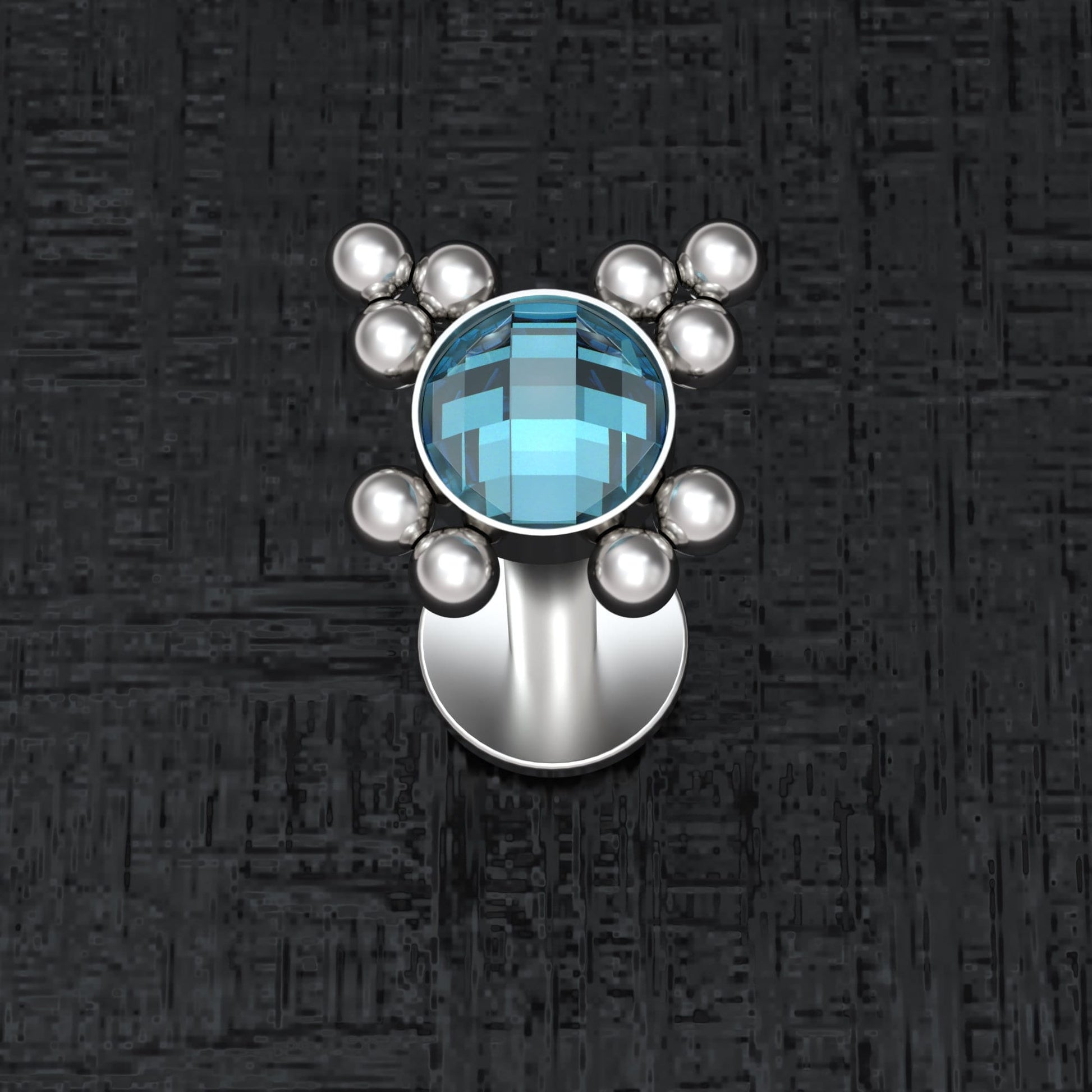 CZ Lip Labret Surgical Steel - TitaniumFashion