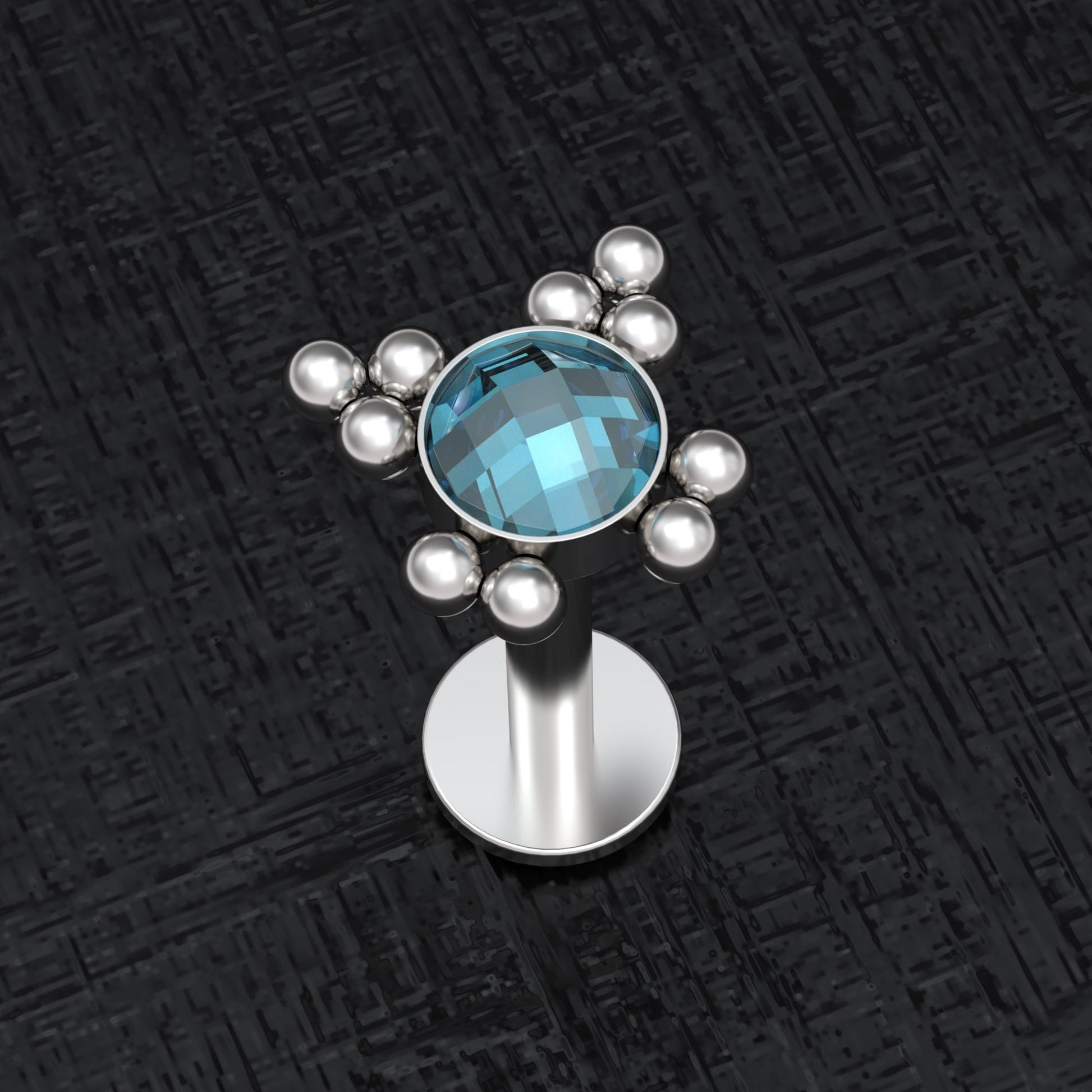 CZ Lip Labret Surgical Steel - TitaniumFashion