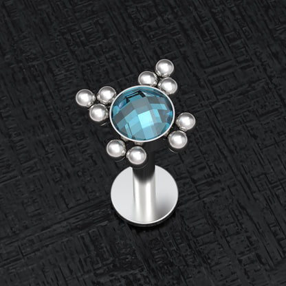 CZ Lip Labret Surgical Steel - TitaniumFashion