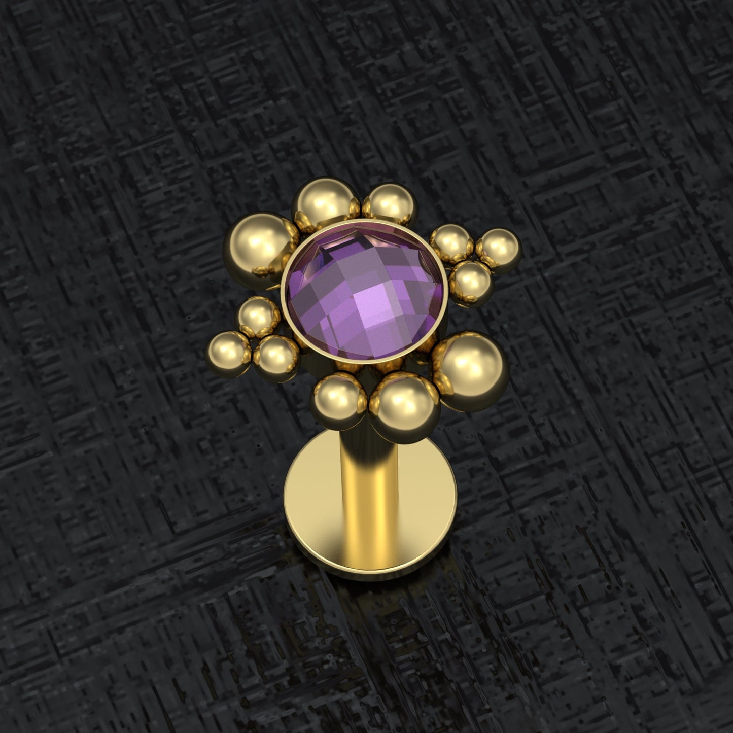 Lip Ring CZ - TitaniumFashion