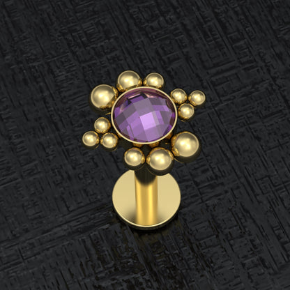 Lip Ring CZ - TitaniumFashion