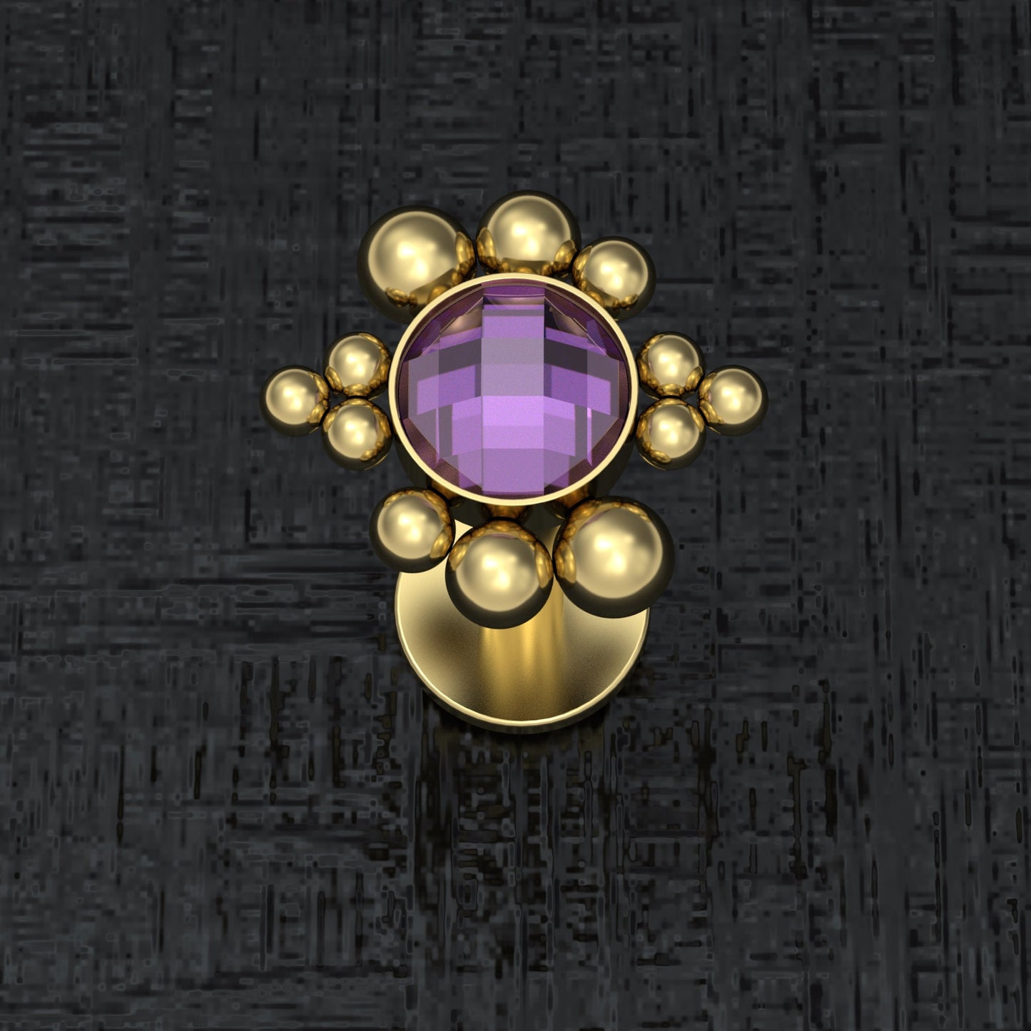 Lip Ring CZ - TitaniumFashion