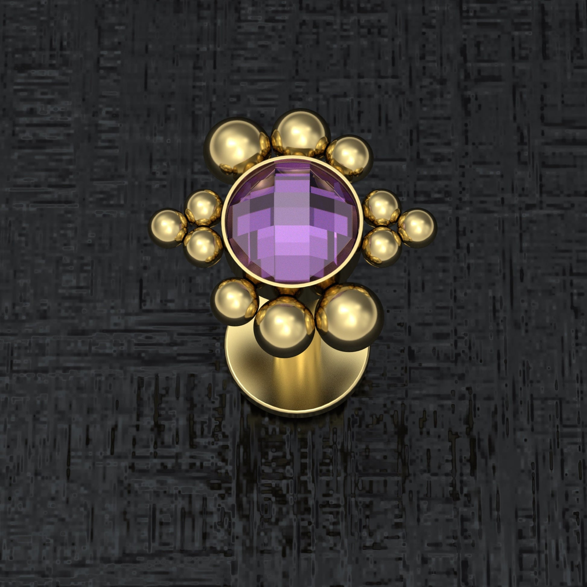 Lip Ring CZ - TitaniumFashion