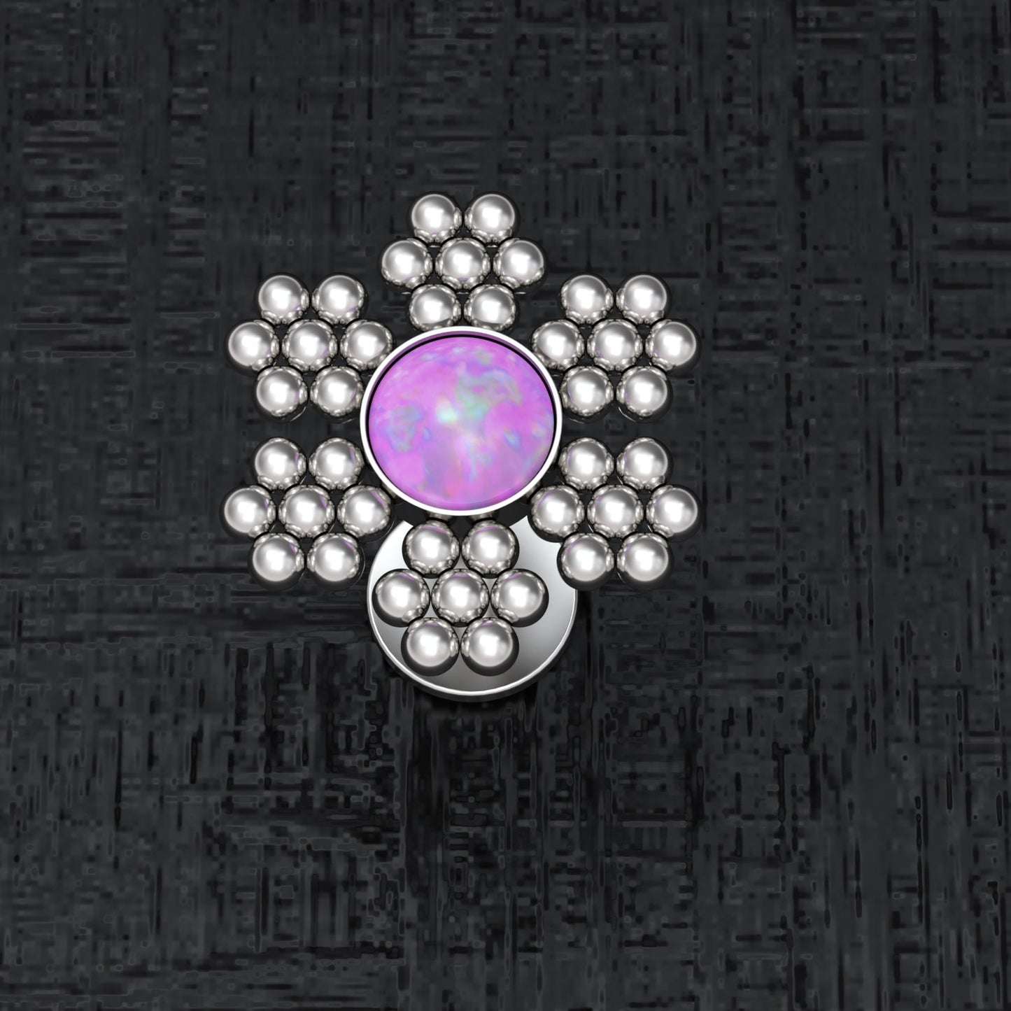 Surgical Steel Lip Ring Opal - TitaniumFashion