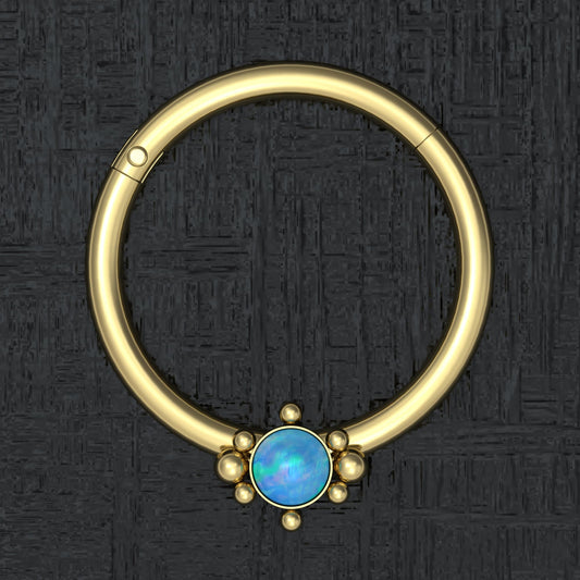 Opal Nipple Ring Surgical Steel - TitaniumFashion