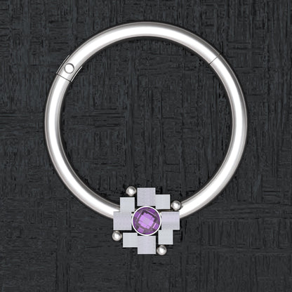 Surgical Steel Nipple Ring CZ - TitaniumFashion