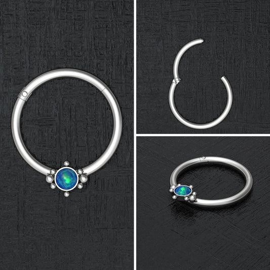 Titanium Nipple Ring Opal - TitaniumFashion