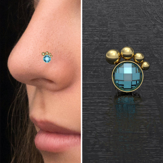 CZ Nose Stud Ring Surgical Steel - TitaniumFashion