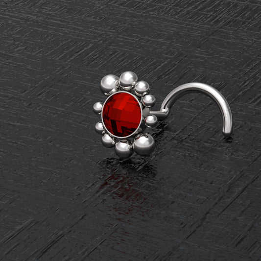 Surgical Steel Nose Screw Stud CZ - TitaniumFashion