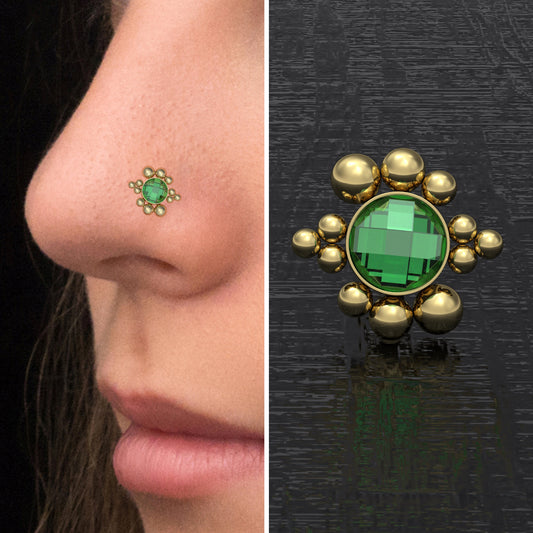 CZ Nose Stud Ring Surgical Steel - TitaniumFashion