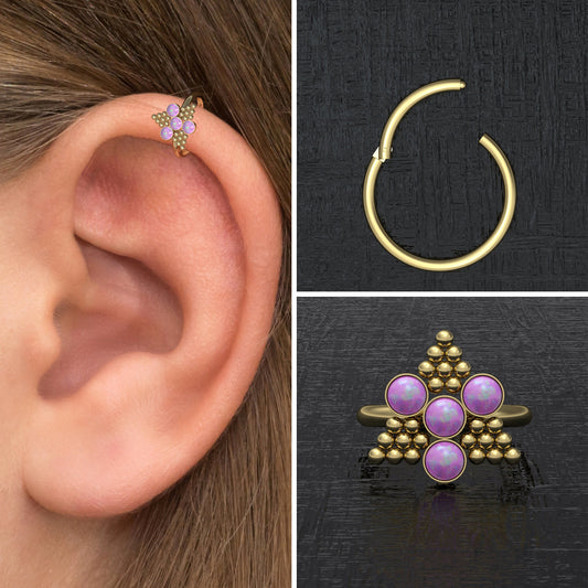 Opal Tragus Jewelry - TitaniumFashion