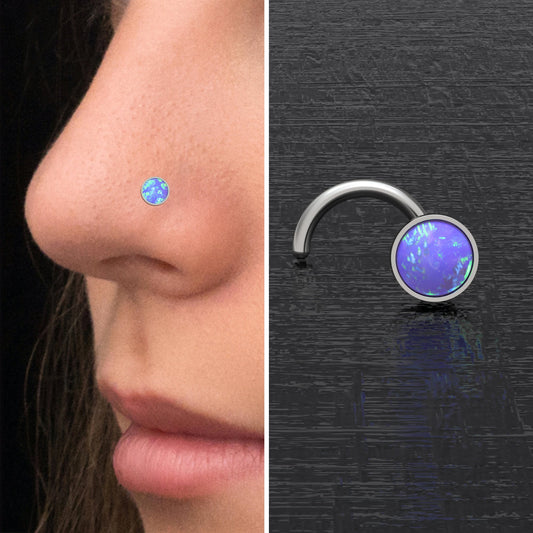 Opal Nose Stud Ring Titanium - TitaniumFashion