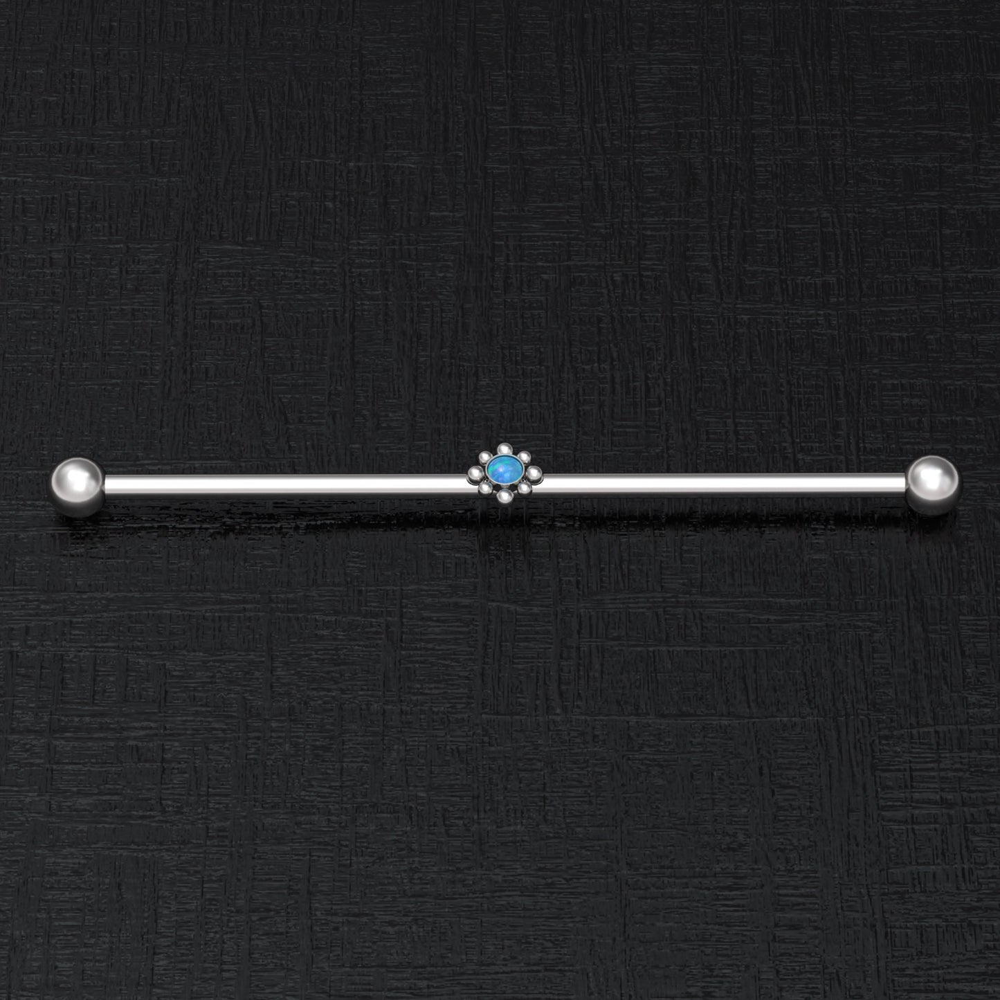 Opal Industrial Barbell 14g - TitaniumFashion
