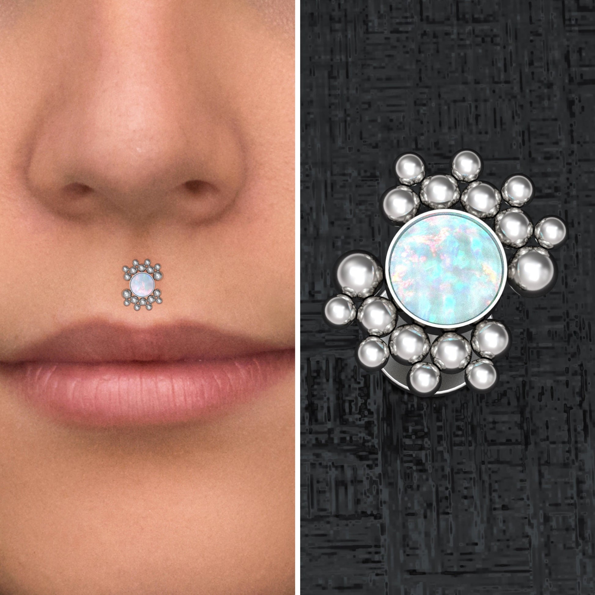 Medusa Lip Ring Surgical Steel - TitaniumFashion