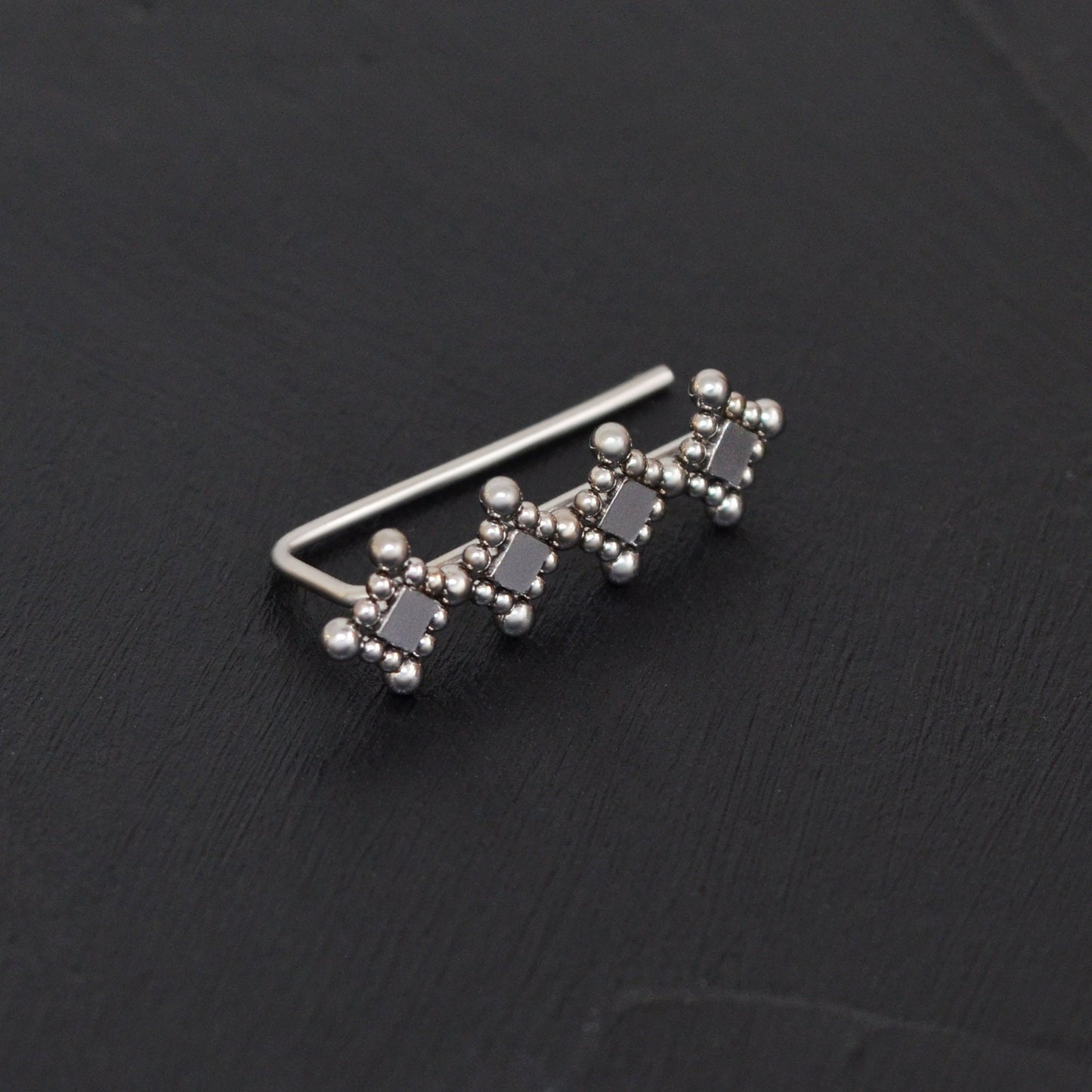 Up The Ear Earrings Surgical Steel - TitaniumFashion