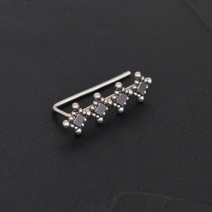 Up The Ear Earrings Surgical Steel - TitaniumFashion