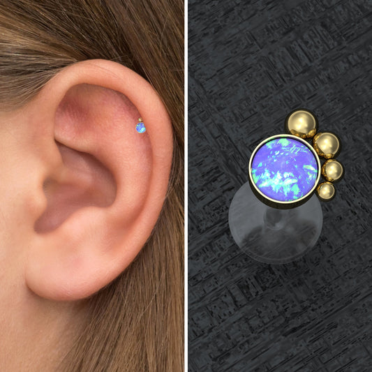 Opal Tragus Stud Bioflex - TitaniumFashion